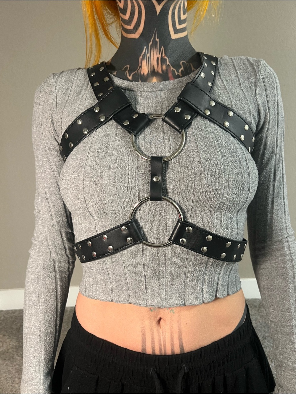 Black Studded Ring Harness - used for Infected Rain, music video, PASSERBY